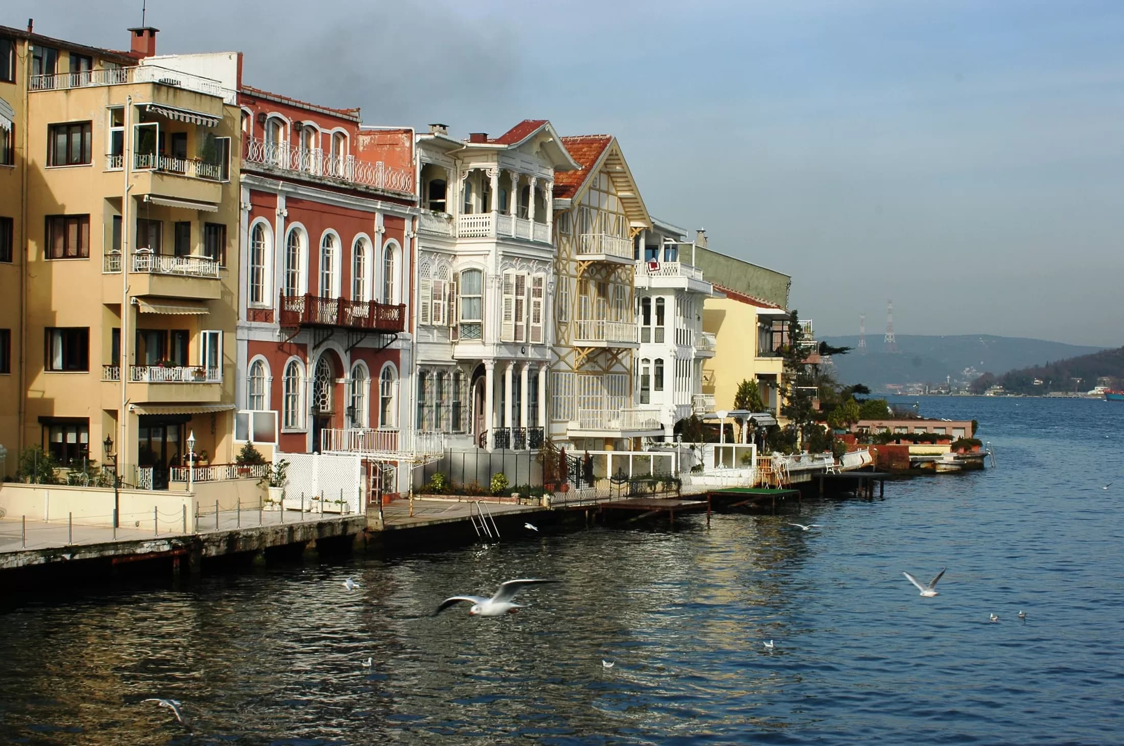 Yenikoy waterfront, Bosphorus shoreline and daily neighborhood life